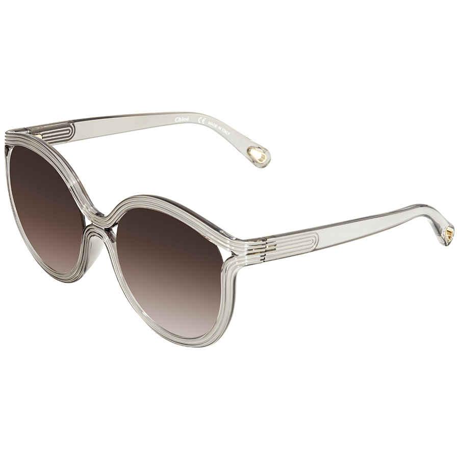 Chloe Brown Grey Gradient Round Sunglasses CE738S 035 57商品第1张图片规格展示