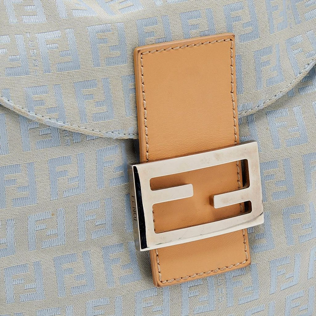 商品[二手商品] Fendi|Fendi Blue/Beige Zucchino Canvas and Leather Mama Baguette Bag,价格¥3372,第5张图片详细描述
