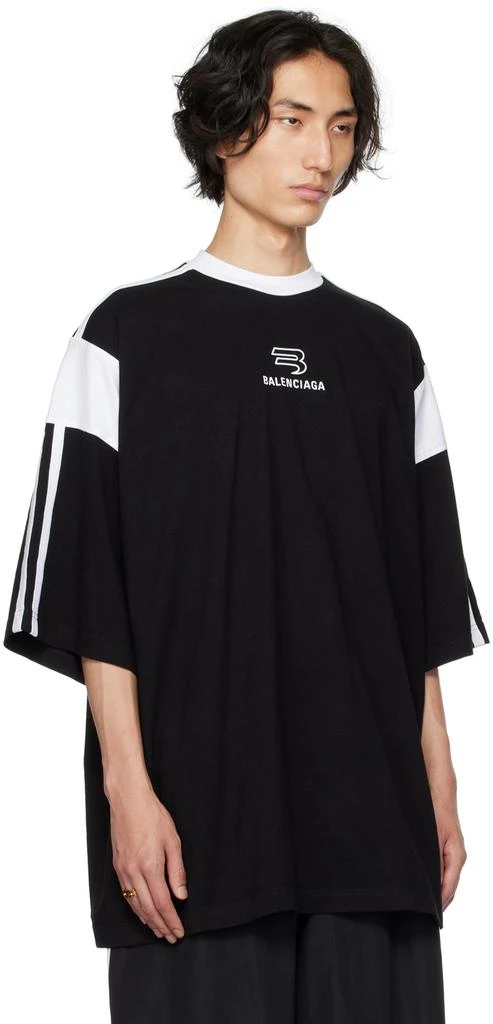 商品Balenciaga|Black & White Boxy Sporty T-Shirt,价格¥6439,第2张图片详细描述