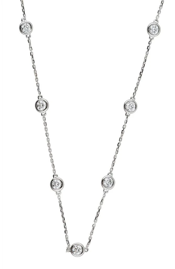 商品Badgley Mischka|14K White Gold Near Colorless Lab Grown Station Chain Diamond Necklace,价格¥16550,第1张图片