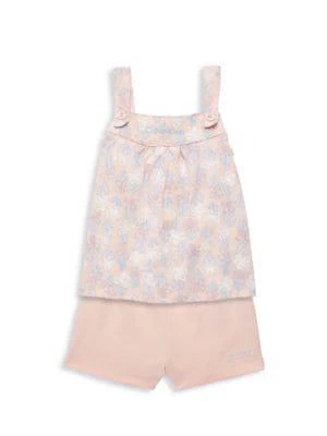 商品Calvin Klein|Little Girl’s 2-Piece Floral Button Tank & Shorts Set,价格¥111,第1张图片