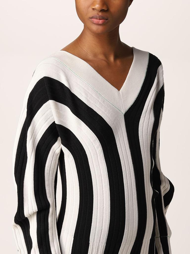 Bottega Veneta bicolor stripes v-dress商品第4张图片规格展示