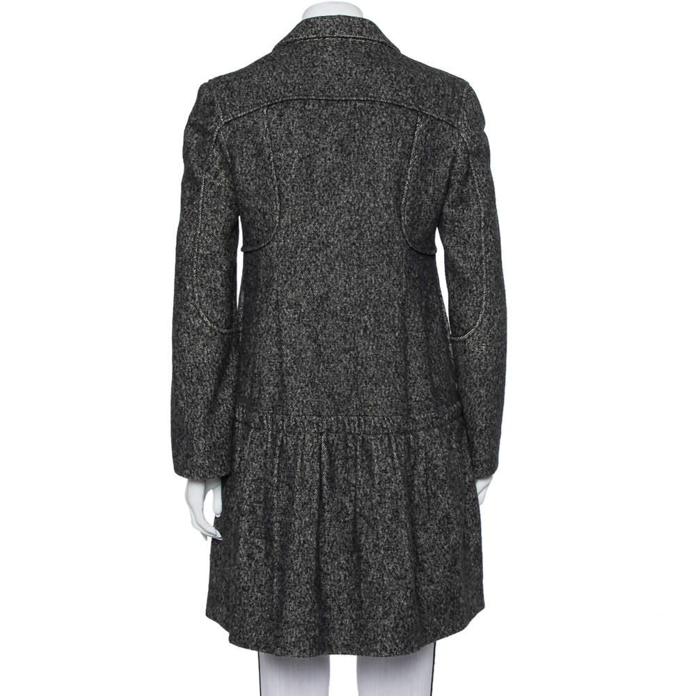 Prada Black Wool & Cashmere Mid Length Coat M商品第3张图片规格展示