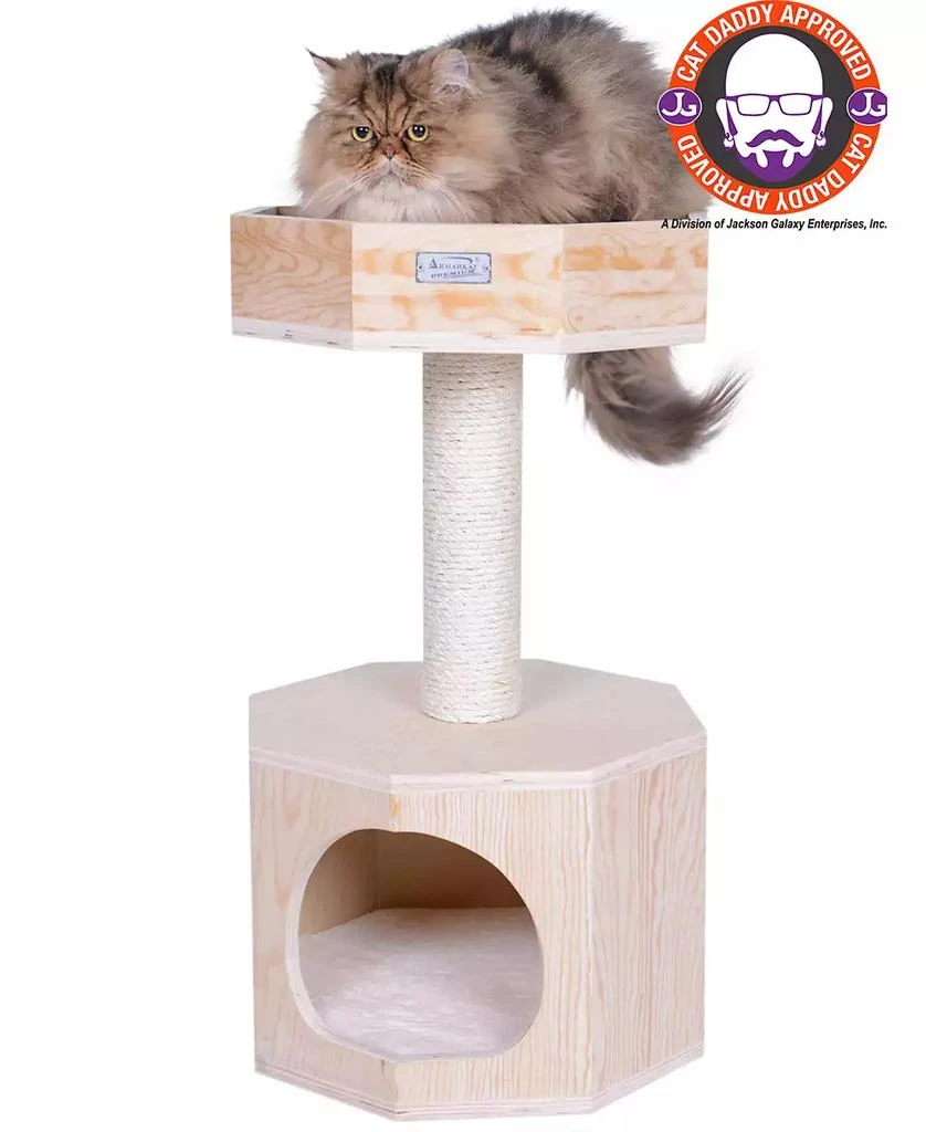 商品Macy's|29" Premium Scots Pine, Real Wood Cat Tree With Perch & Condo,价格¥1165,第3张图片详细描述