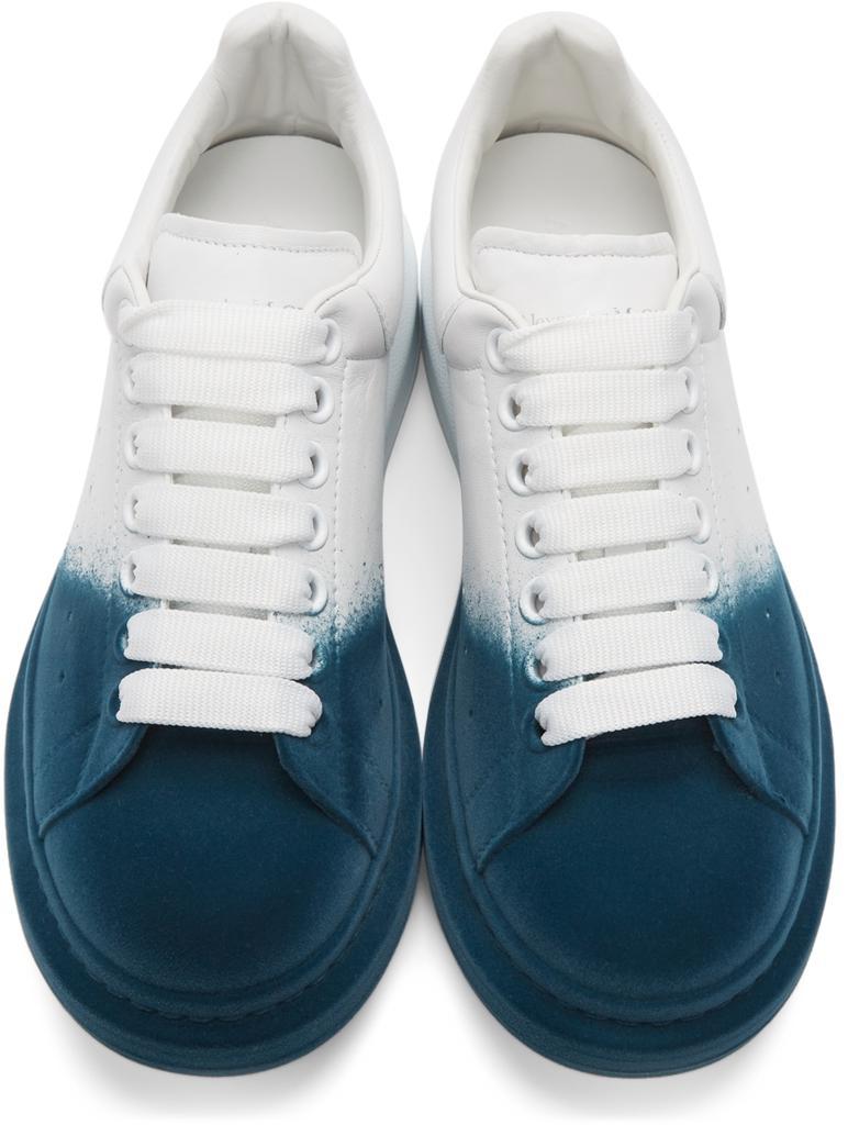 商品Alexander McQueen|White & Green Felted Oversized Sneakers,价格¥3116,第7张图片详细描述