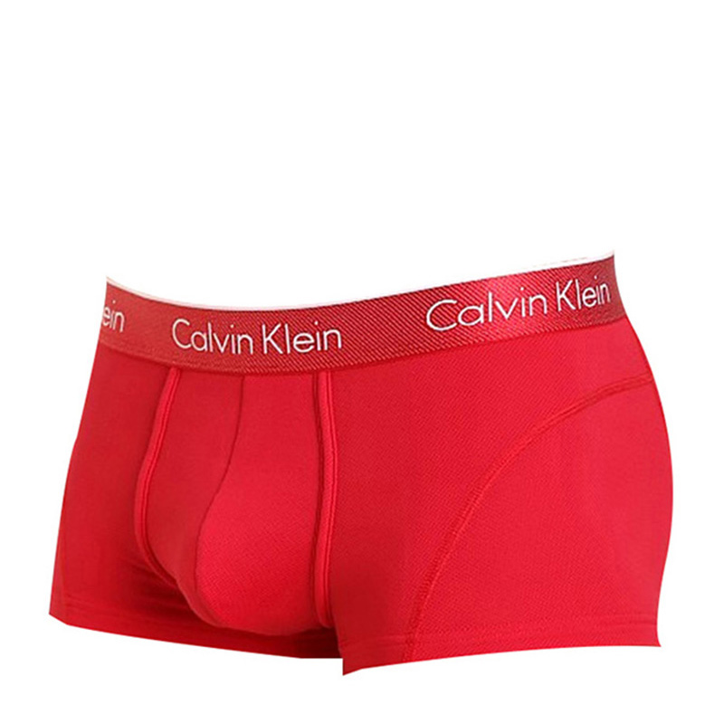Calvin Klein 卡尔文 克莱恩 红色尼龙弹性纤维男士平角内裤 NB1005-601商品第3张图片规格展示