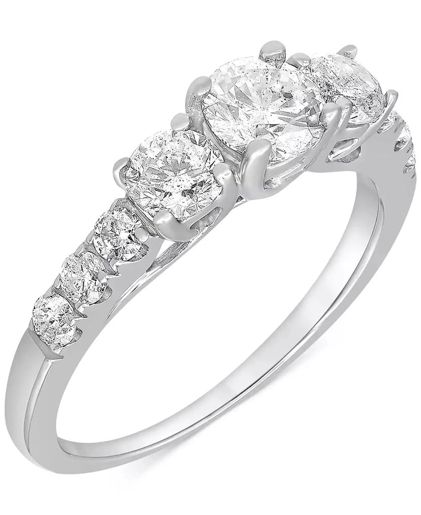 商品Macy's|Diamond Three Stone Engagement Ring (1-1/2 ct. t.w.) in 14k White Gold,价格¥16132,第1张图片