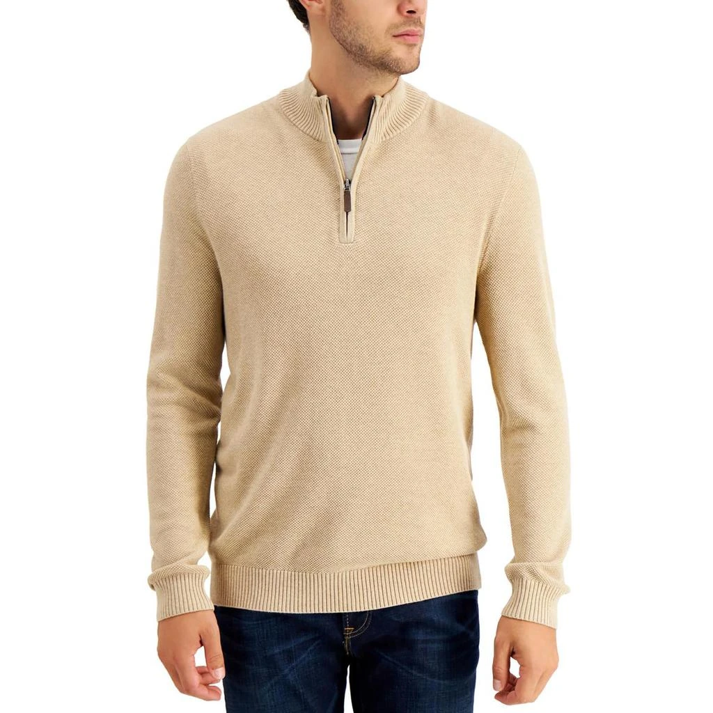 商品Club Room|Club Room Mens Cotton 1/4 Zip Pullover Sweater,价格¥98,第3张图片详细描述