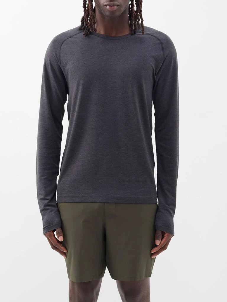 商品Lululemon|Metal Vent 2.0 Silverescent®-mesh long-sleeved top,价格¥370,第1张图片