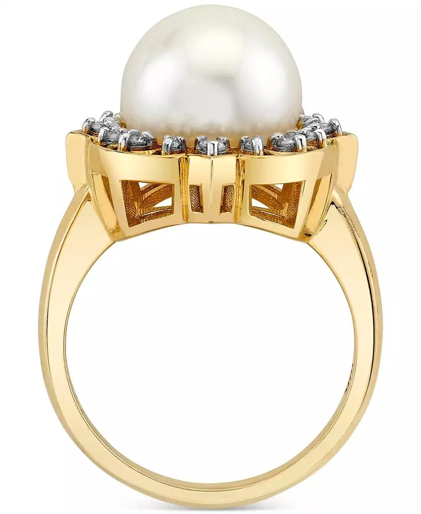 商品Macy's|Cultured Freshwater Pearl (11mm) & Diamond (1/6 ct. t.w.) Statement Ring in 10k Gold,价格¥5609,第3张图片详细描述