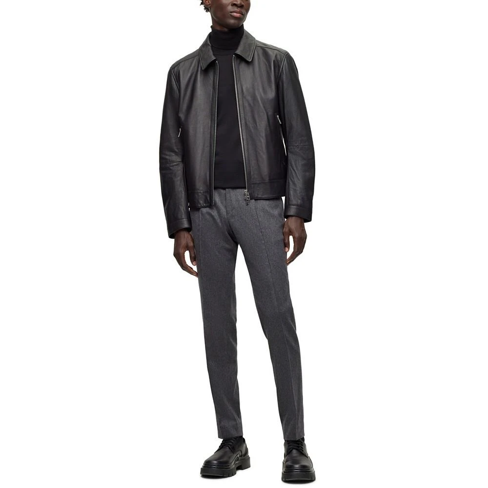 商品Hugo Boss|Men's Two-Way Zip Leather Jacket,价格¥3343,第4张图片详细描述