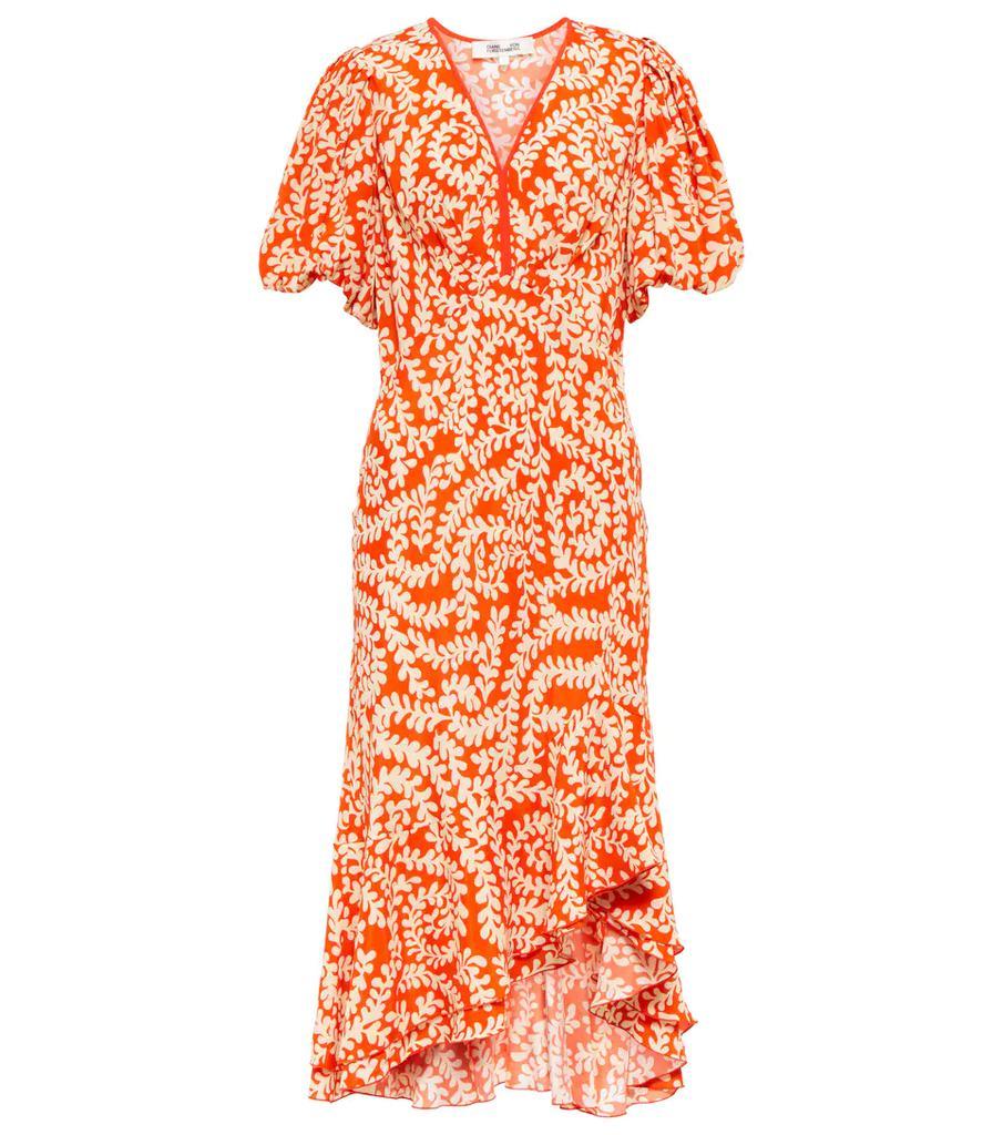 商品Diane von Furstenberg|Madrid印花绉纱中长连衣裙,价格¥4087,第1张图片