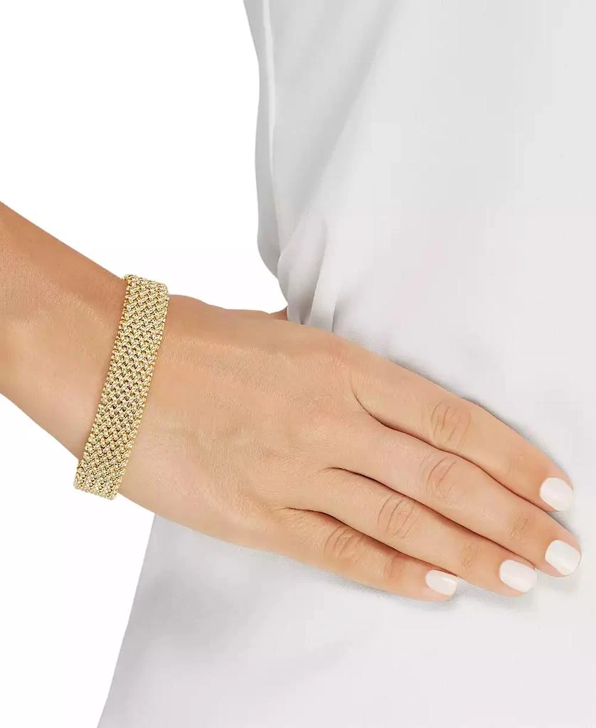 商品Macy's|Polished Wide Woven Mesh Link Chain Bracelet in 18k Gold,价格¥27802,第2张图片详细描述