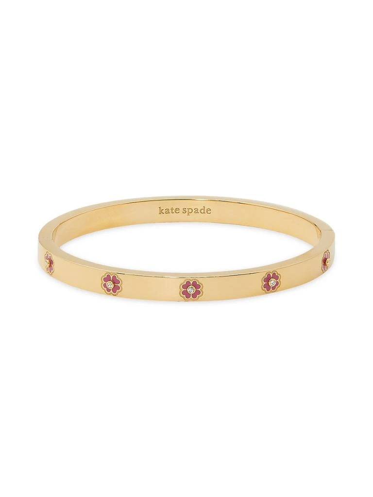商品Kate Spade|Goldtone, Enamel & Cubic Zirconia Flower Bangle,价格¥355,第1张图片