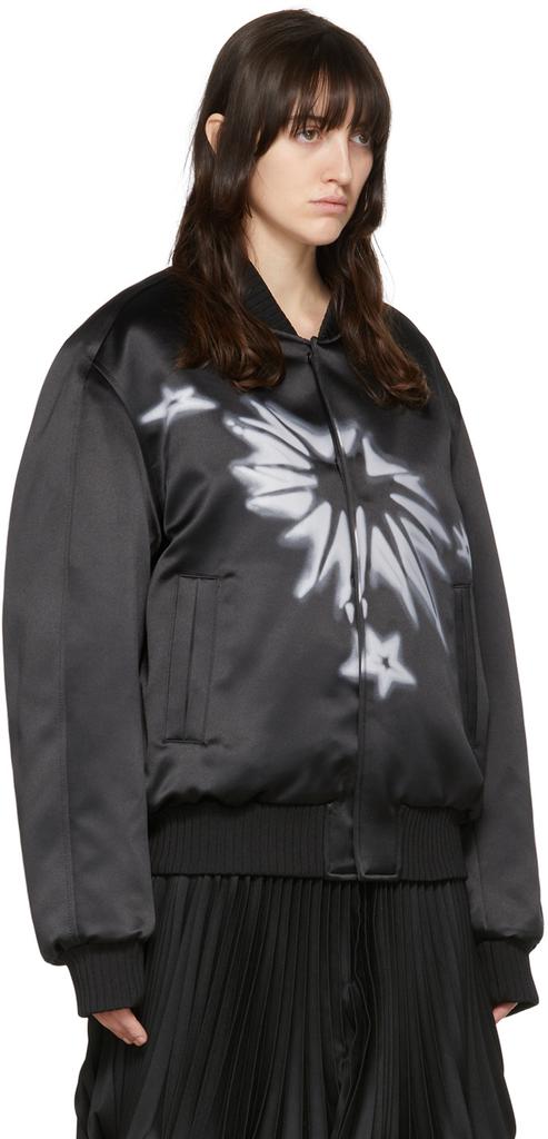 Black Polyester Bomber Jacket商品第2张图片规格展示