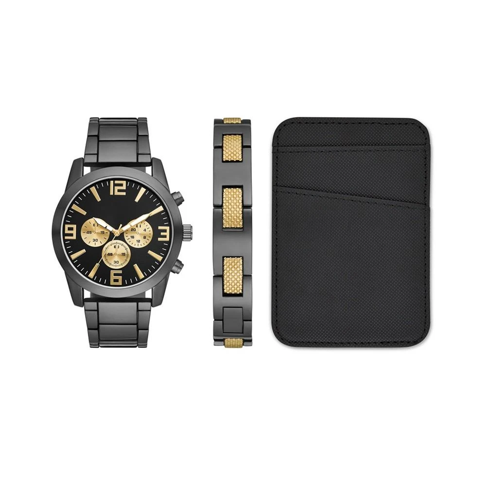 商品Folio|Men's Black Stainless Steel Bracelet Watch, 46mm Gift Set,价格¥228,第1张图片