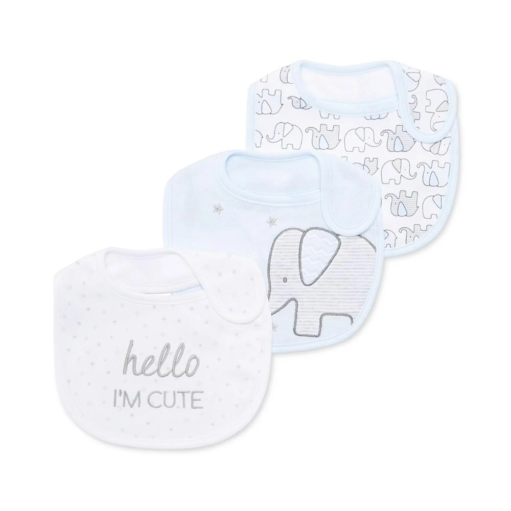 商品First Impressions|Baby Boys 3-Pk. Elephant Bibs, Created for Macy's,价格¥66,第1张图片