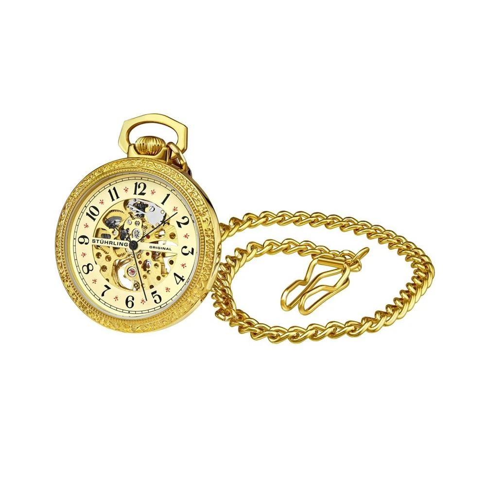 商品Stuhrling|Women's Gold Tone Stainless Steel Chain Pocket Watch 48mm,价格¥1313,第2张图片详细描述