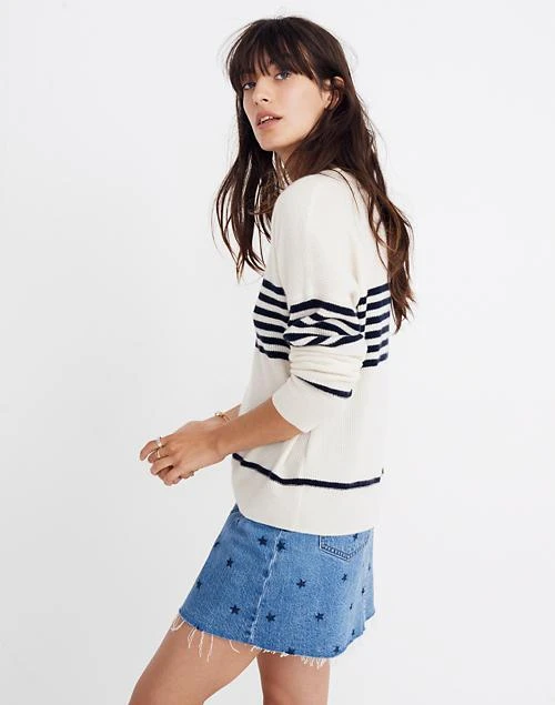 商品Madewell|Cashmere Sweatshirt in Nautical Stripe,价格¥436,第3张图片详细描述