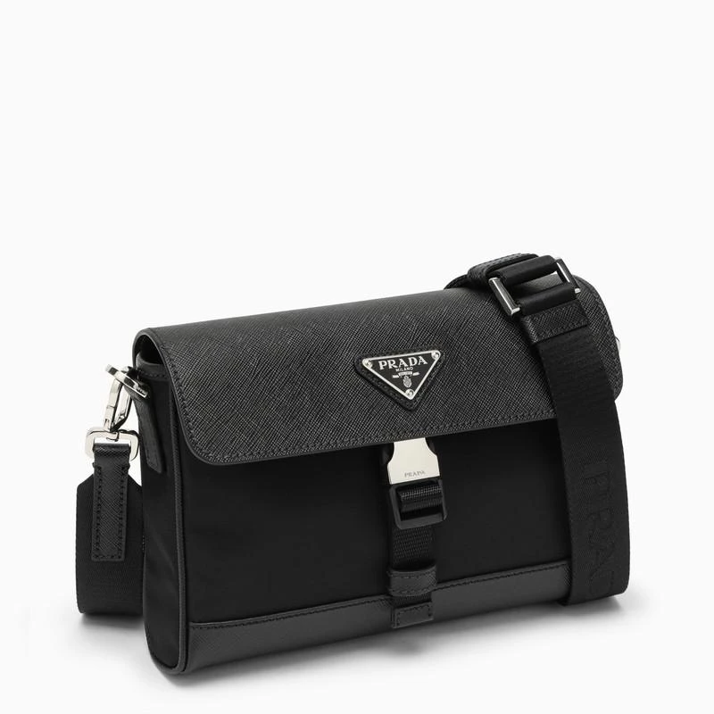 商品Prada|Black Re-Nylon and Saffiano shoulder bag,价格¥10844,第3张图片详细描述