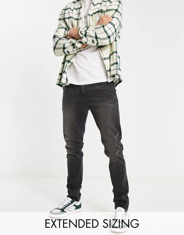 商品ASOS|ASOS DESIGN skinny jeans in washed black,价格¥114,第1张图片