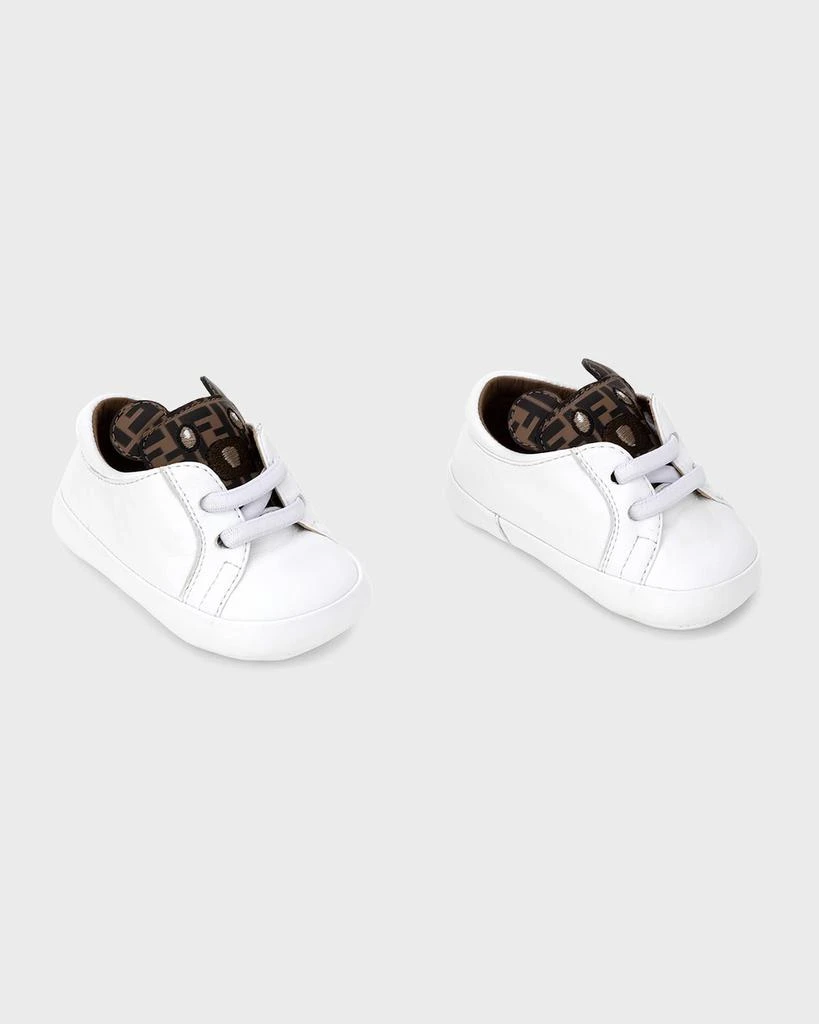 商品Fendi|Kid's FF Bear Leather Low-Top Sneakers, Baby,价格¥3282,第1张图片