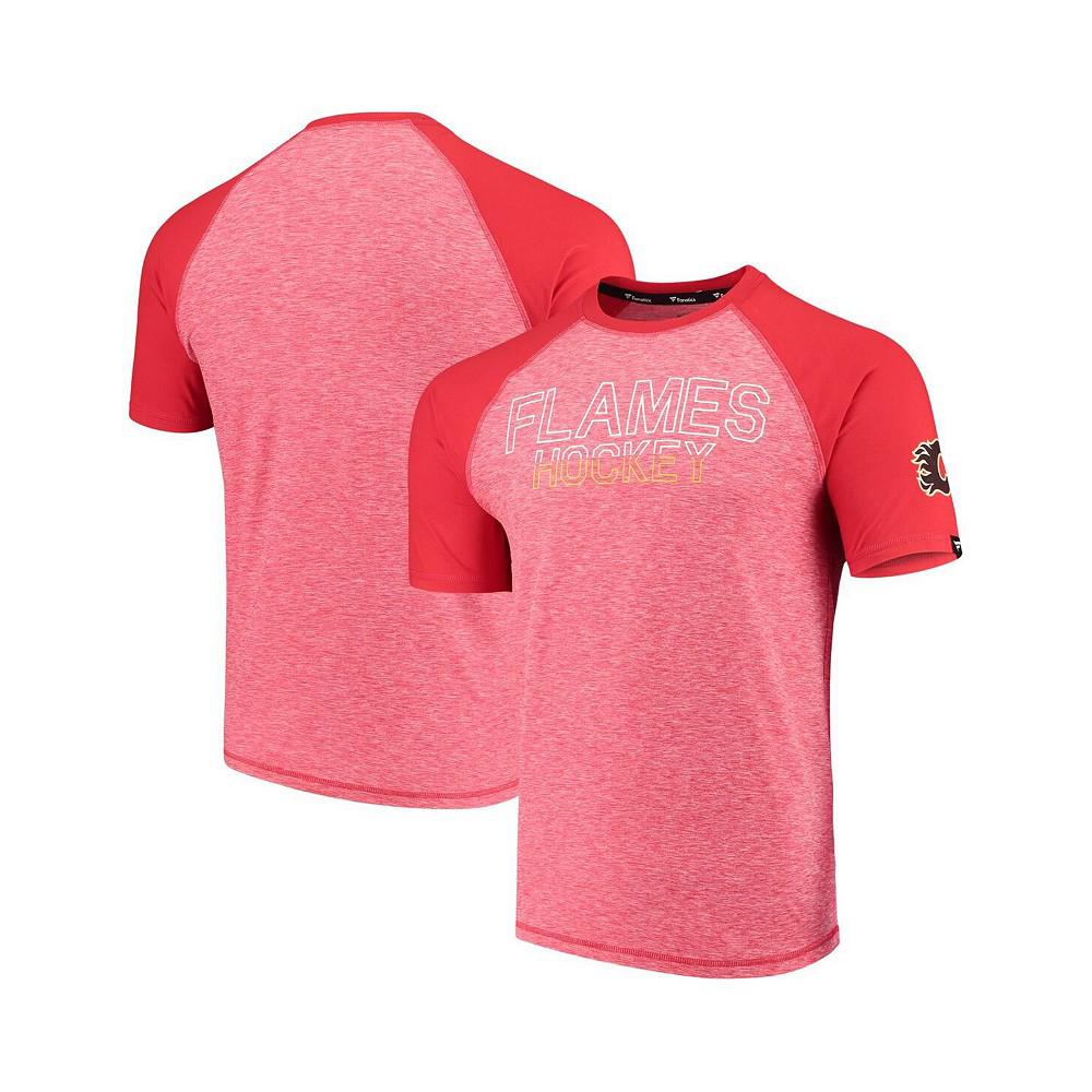 Men's Branded Heathered Red Calgary Flames Made 2 Move Raglan T-shirt商品第1张图片规格展示