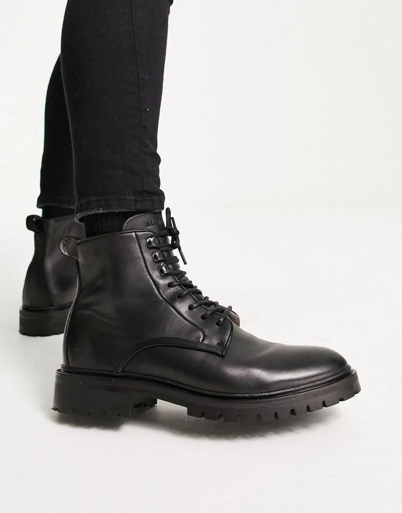 商品ALL SAINTS|AllSaints Laker lace up leather boots in black,价格¥1074,第2张图片详细描述