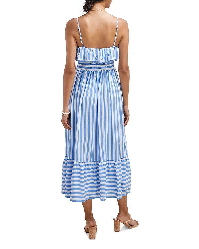 商品Vineyard Vines|Metallic Stripe Ruffled Midi Dress,价格¥554,第3张图片详细描述