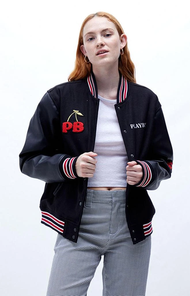 商品Playboy|By PacSun Love Club Letterman Bomber Jacket,价格¥201,第1张图片