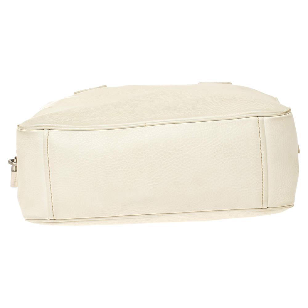 Prada White Vitello Daino Leather Balletto Bag商品第9张图片规格展示