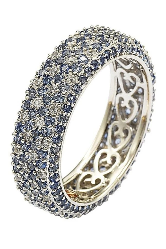 商品Suzy Levian|Sterling Silver Pavé Blue Sapphire & Created White Sapphire Ring,价格¥3600,第5张图片详细描述