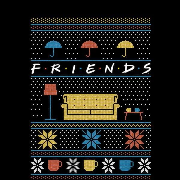商品Original Hero|Friends Sofa Knit Women's Christmas Sweater - Black,价格¥254,第2张图片详细描述