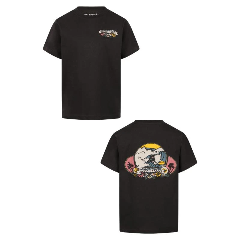 商品Munster|Surf hawaii logo t shirt in soft black,价格¥340,第1张图片