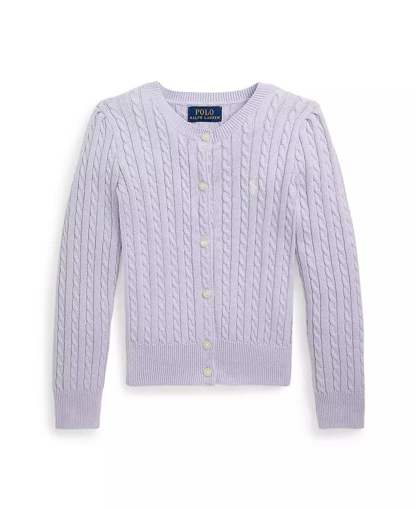 商品Ralph Lauren|Toddler and Little Girls Mini-Cable Cotton Cardigan Sweater,价格¥180,第1张图片