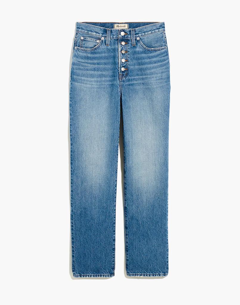 商品Madewell|The Petite Perfect Vintage Straight Jean in Becker Wash: Button-Front Edition,价格¥1033-¥1182,第7张图片详细描述