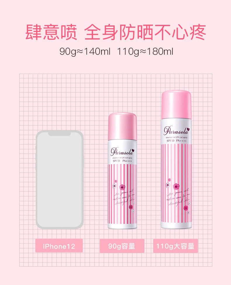 商品娜丽丝|Naris/娜丽丝 清透水润防晒喷雾 粉色 90g/110g  新旧版本随机发,价格¥81,第14张图片详细描述