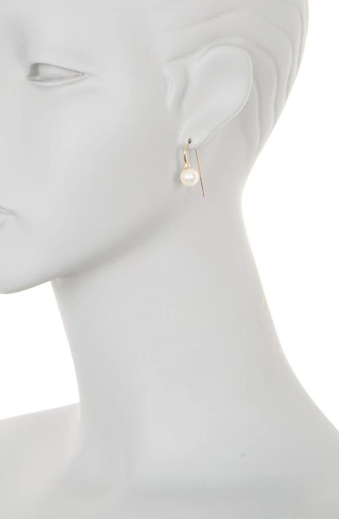 商品RON HAMI|14K Yellow Gold 9.5mm Pearl & Diamond Drop Earrings,价格¥3715,第2张图片详细描述
