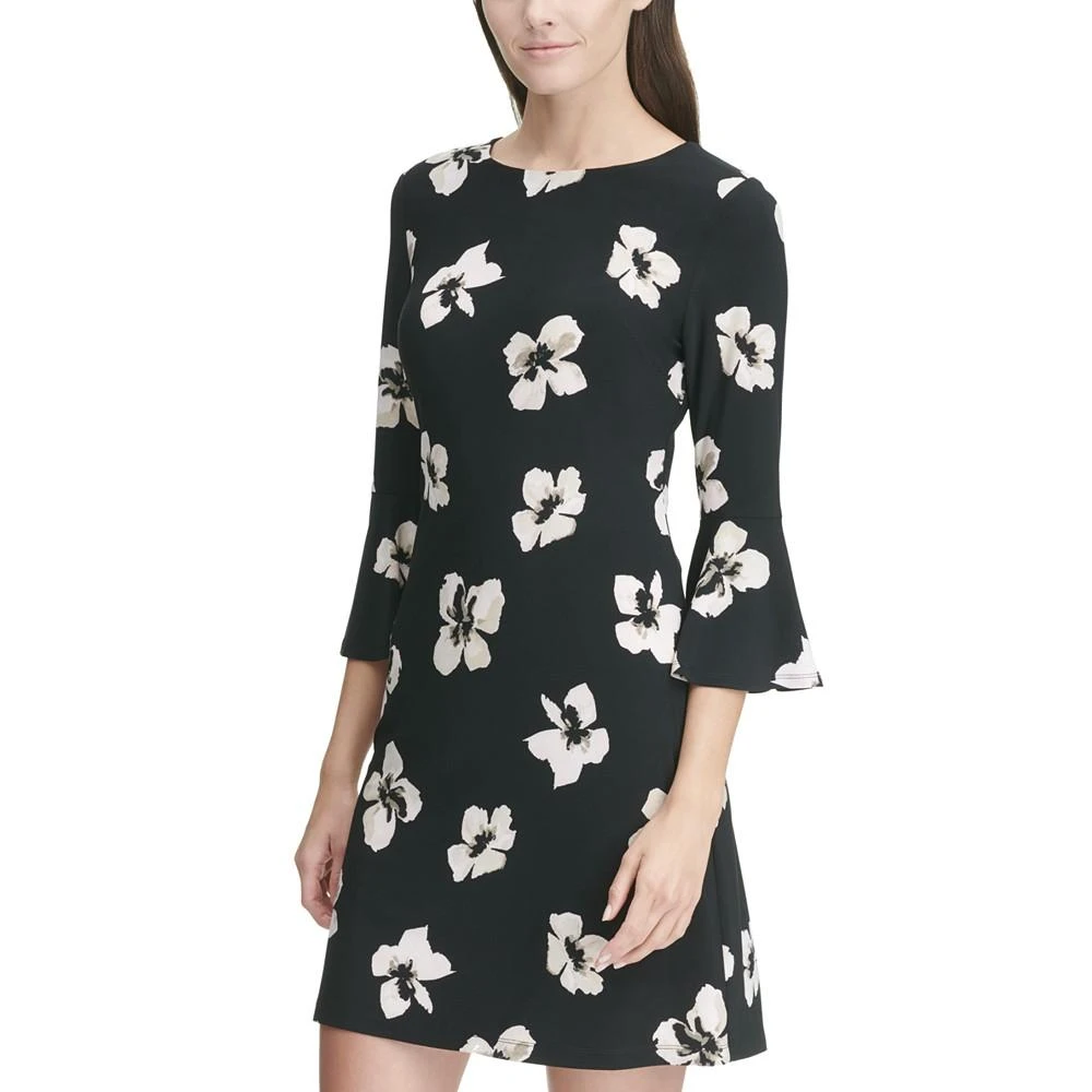 商品Tommy Hilfiger|Petite Floral-Print Bell-Sleeve Mini Dress,价格¥293,第3张图片详细描述
