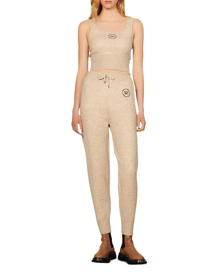 商品Sandro|Paris Cropped Embroidered Knit Top,价格¥646,第3张图片详细描述