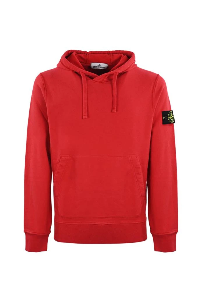 商品Stone Island|Stone Island Hooded Sweatshirt In Brushed Cotton,价格¥2263,第1张图片