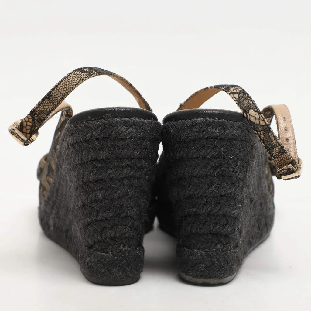 商品[二手商品] Valentino|Valentino Black/Beige Lace Bow Slingback Wedge Espadrille Sandals Size 36.5,价格¥1547,第5张�图片详细描述