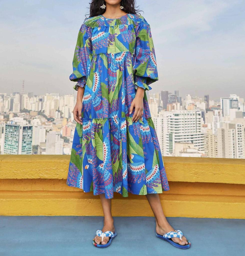 Macaw Midi Dress in Blue商品第1张图片规格展示