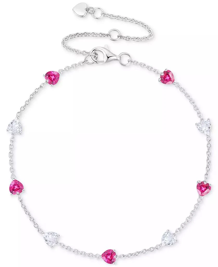 Lab Created Ruby (5-1/2 ct. t.w.) & White Sapphire (5-1/2 ct. t.w.) Heart Necklace, Bracelet & Earrings in Sterling Silver 商品