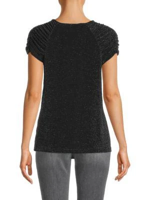 商品Tommy Hilfiger|Ruched Metallic Top,价格¥238,第2张图片详细描述