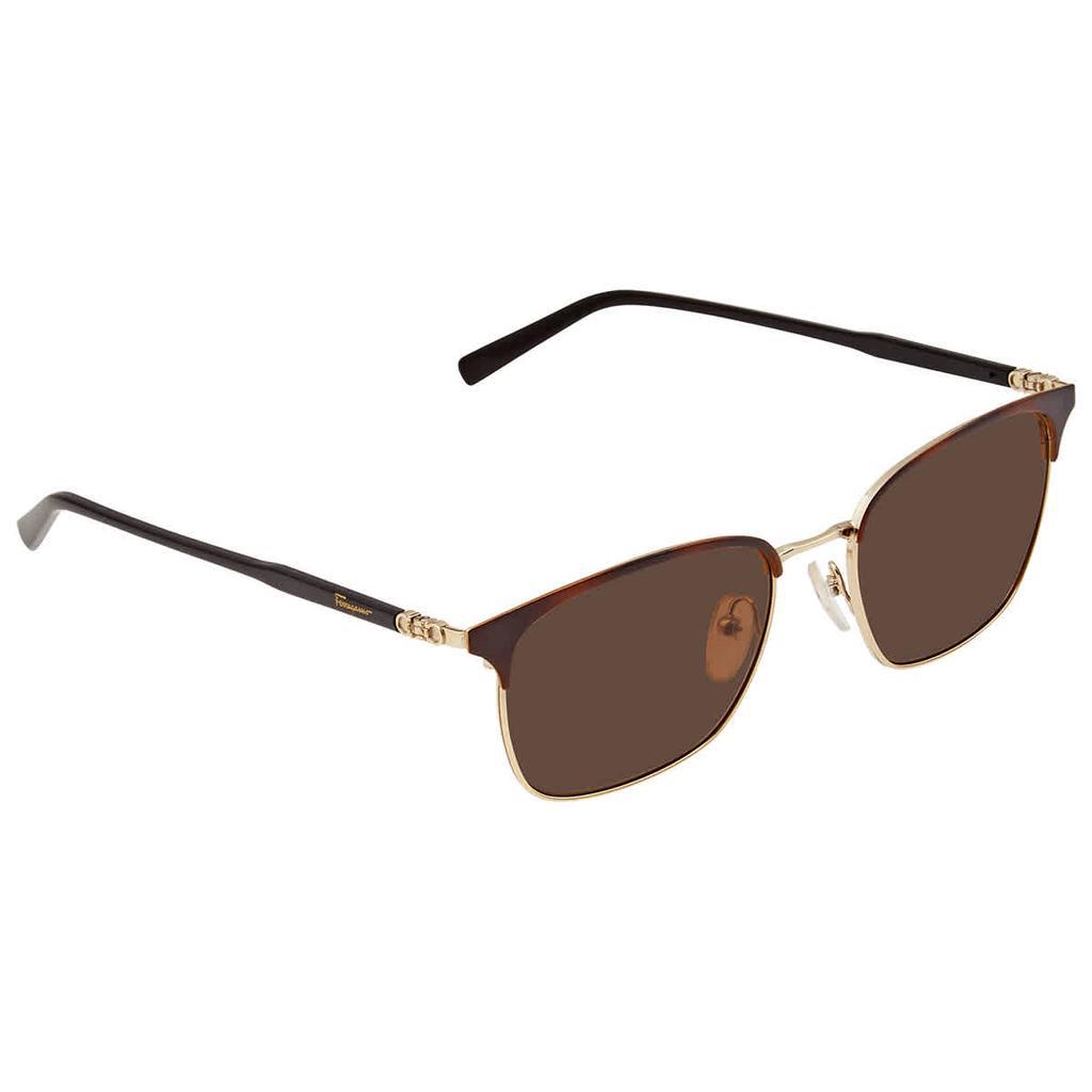 商品Salvatore Ferragamo|Shiny Gold Square Mens Sunglasses SF180S 271 54,价格¥516,第1张图片