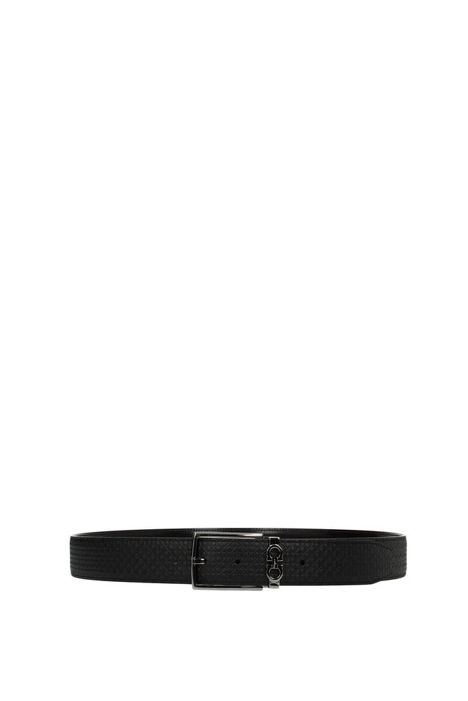 商品Salvatore Ferragamo|Regular belts Leather Black Black,价格¥1657,第1张图片