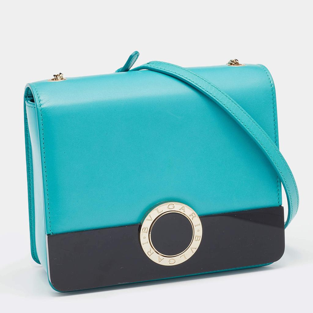 Bvlgari Turquoise Leather Crossbody Bag商品第3张图片规格展示