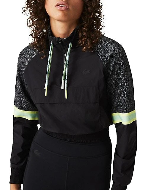 商品Lacoste|Sport Cropped Colorblocked Quater-Zip Sweatshirt,价格¥479,第4张图片详细描述