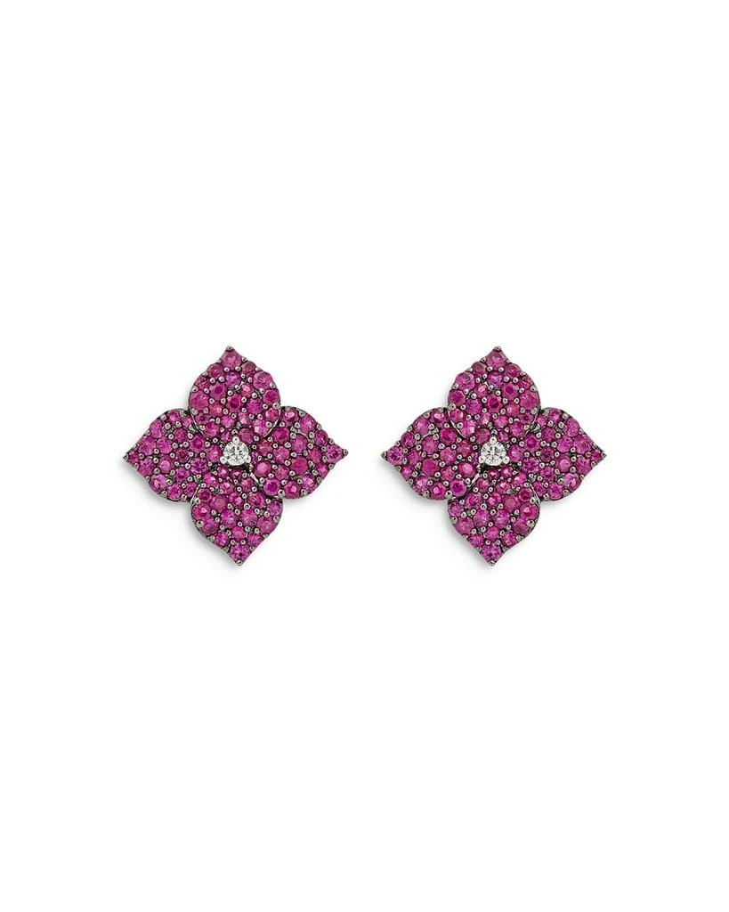 商品Piranesi|18K Rose Gold Fiore Pink Sapphire & Diamond Pavé Flower Large Stud Earrings,价格¥47872,第1张图片